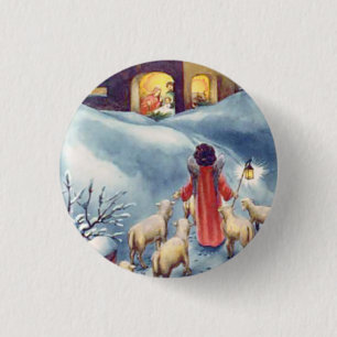 Weihnachtsangel Shepherd Krippe Button