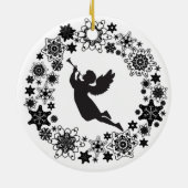 Weihnachtsangel Silhouette Keramik Keramik Ornament (Hinten)