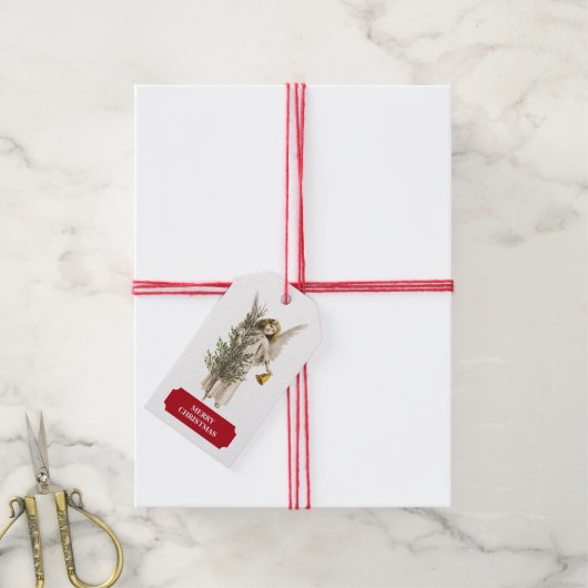 Weihnachtsangel & Tree Urlaub Geschenkanhänger (Mit Garn)