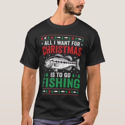 Weihnachtsangeln-Bass-Hässlicher Pullover (Vorderseite)