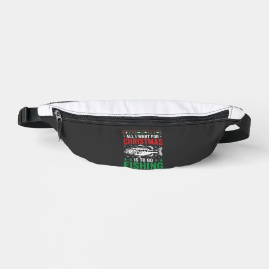 Weihnachtsangeln Bass hässlicher Pullover Bauchtasche (Vorderseite)