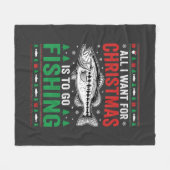 Weihnachtsangeln Bass hässlicher Pullover Fleecedecke (Vorderseite (Horizontal))