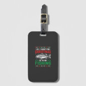 Weihnachtsangeln Bass hässlicher Pullover Gepäckanhänger (Vorderseite Vertikal)