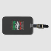 Weihnachtsangeln Bass hässlicher Pullover Gepäckanhänger (Vorderseite (Horizontal))