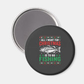 Weihnachtsangeln Bass hässlicher Pullover Magnet (Vorderseite/Rückseite)