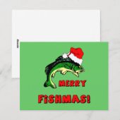 Weihnachtsangeln Feiertagskarte (Vorne/Hinten)