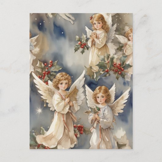 WeihnachtsAngeln Feiertagspostkarte (Vorderseite)