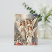WeihnachtsAngeln Feiertagspostkarte (Stehend Vorderseite)