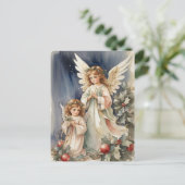 WeihnachtsAngeln Feiertagspostkarte (Stehend Vorderseite)