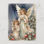 WeihnachtsAngeln Feiertagspostkarte (Vorderseite)