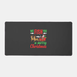 Weihnachtsangeln Frohe Fische Ihnen Schreibtischunterlage