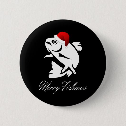 Weihnachtsangeln - Frohe Fischgründe Button (Vorderseite)