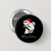 Weihnachtsangeln - Frohe Fischgründe Button (Vorne & Hinten)