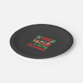 Weihnachtsangeln Fröhlicher Fisch Ihnen Pappteller (Schrägansicht)