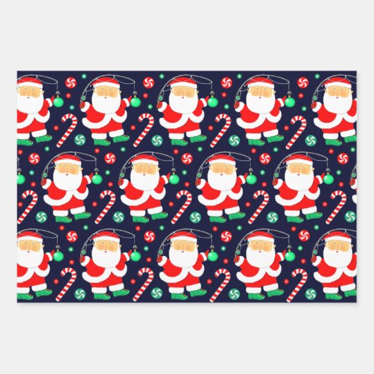 Weihnachtsangeln Geschenkpapier Set (Vorderseite)