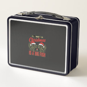 Weihnachtsangeln Großer Fisch Feiertag Metall Brotdose
