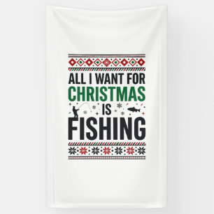 Weihnachtsangeln hässliches Sweatshirt-Design Banner