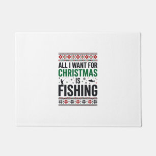 Weihnachtsangeln hässliches Sweatshirt-Design Fußmatte