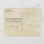 WeihnachtsAngeln, Holly & Poinsettias Feiertagspostkarte (Rückseite)