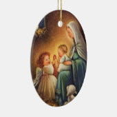 WeihnachtsAngeln & Mary mit dem Baby Jesus Keramik Ornament (Rechts)