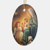 WeihnachtsAngeln & Mary mit dem Baby Jesus Keramik Ornament (Links)