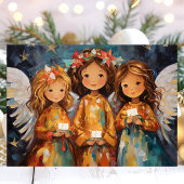 WeihnachtsAngeln mit Kerzen Feiertagskarte