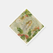 WeihnachtsAngeln mit Kranz Serviette (Ecke)