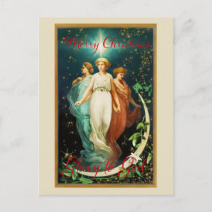 WeihnachtsAngeln mit Star Postkarte