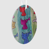 WeihnachtsAngeln mit Trompeten Akrylus Ornament (Vorderseite)