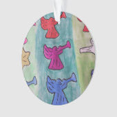 WeihnachtsAngeln mit Trompeten Akrylus Ornament (Vorderseite)