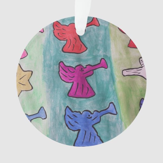 WeihnachtsAngeln mit Trompeten Akrylus Ornament (Vorderseite)