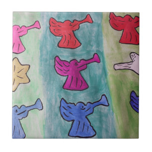 WeihnachtsAngeln mit Trumpets Keramik Tile Fliese