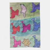 WeihnachtsAngeln mit Trumpets Teetuch Geschirrtuch (Vertikal)