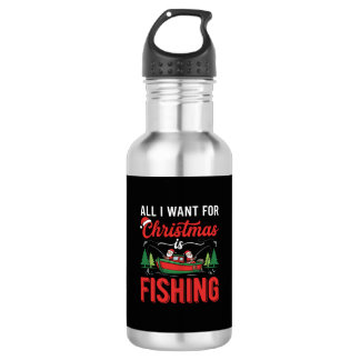 Weihnachtsangeln Santa Feiertagsvektor Edelstahlflasche