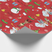 WeihnachtsAngeln und Schneemann-Packpapier Geschenkpapier (Ecke)