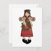 WeihnachtsAngels ・ Engel & Wreath Feiertagspostkarte (Vorne/Hinten)