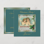 Weihnachtsangels & Heilige Beere Einladung (Vorne/Hinten)