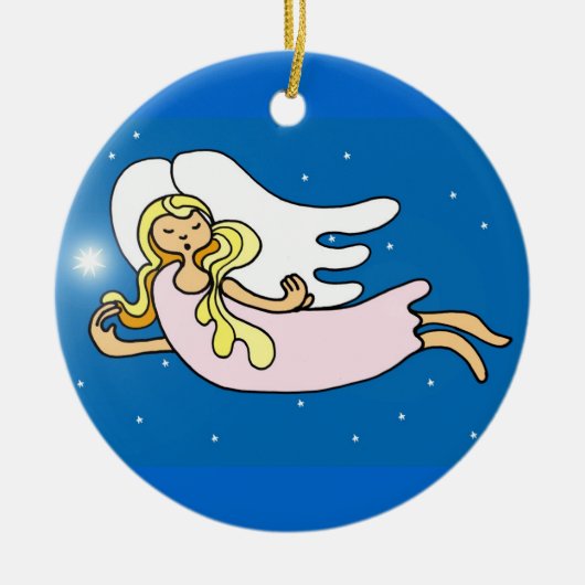 Weihnachtsangels Keramikornament (Vorne)