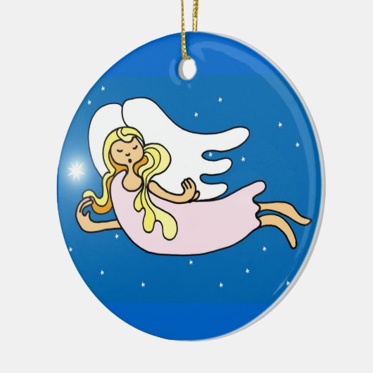 Weihnachtsangels Keramikornament (Links)