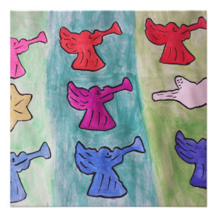 WeihnachtsAngels mit Trumpets Fotodruck