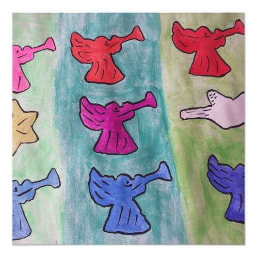 WeihnachtsAngels mit Trumpets Fotodruck (Vorne)