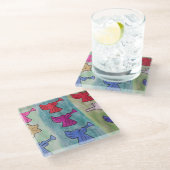 WeihnachtsAngels mit Trumpets Glasuntersetzer (Schrägansicht)