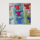 WeihnachtsAngels mit Trumpets Poster (Küche)