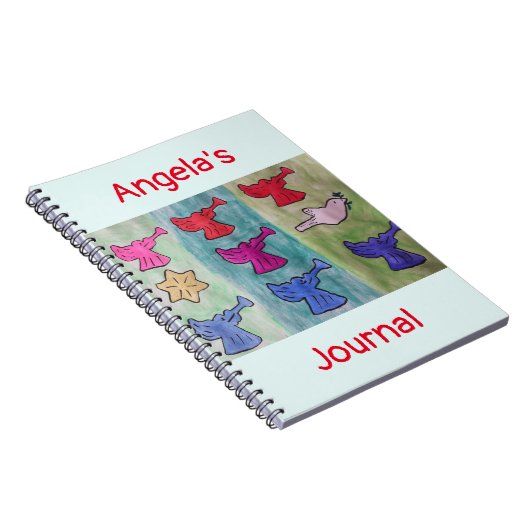 WeihnachtsAngels mit Trumpets Spiral Notebook Notizblock (Rechte Seite)