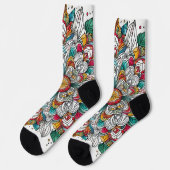 Weihnachtsangels multicolor socken (Linkes Detail)