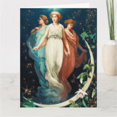 Weihnachtsangels, Sterne, Frauen, der Mondurlaub Karte (Vorderseite)