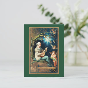 Weihnachtsangels, Sterne, Frauen und Mond Feiertagspostkarte