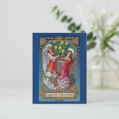 WeihnachtsAngels und Cherub mit Bäumen Feiertagspostkarte (Stehend Vorderseite)