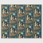 WeihnachtsAngels Vintage Kartenwiedergabe Geschenkpapier (Flach)