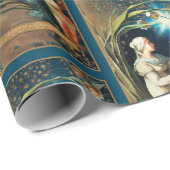 WeihnachtsAngels Vintage Kartenwiedergabe Geschenkpapier (Rolleneckpunkt)